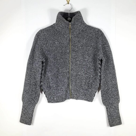 Athleta Black Melange Zip Sweater #180  Size XS - Picture 1 of 9